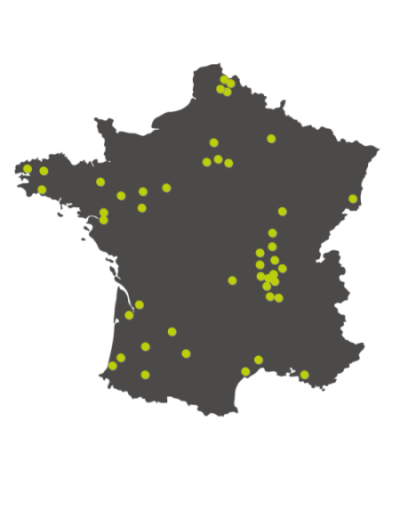 Carte de france avec les agences TOMA Intérim